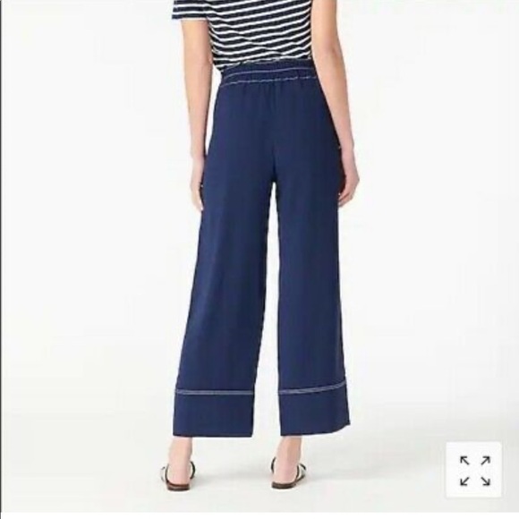 J. Crew Navy Wide Leg Crop Pants NEW size 12 - Picture 1 of 5